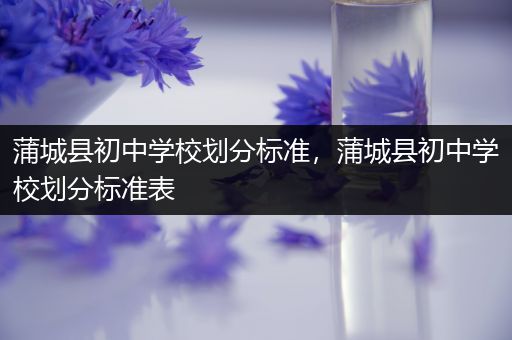 蒲城县初中学校划分标准，蒲城县初中学校划分标准表