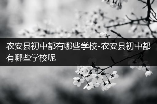 农安县初中都有哪些学校-农安县初中都有哪些学校呢