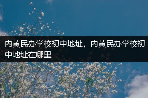 内黄民办学校初中地址，内黄民办学校初中地址在哪里