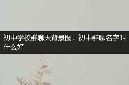 初中学校群聊天背景图，初中群聊名字叫什么好