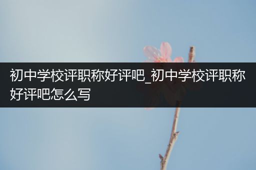 初中学校评职称好评吧_初中学校评职称好评吧怎么写