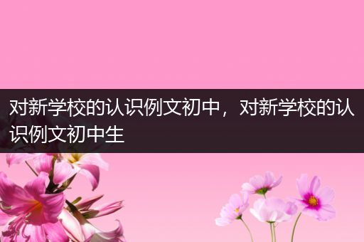 对新学校的认识例文初中，对新学校的认识例文初中生