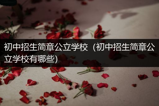 初中招生简章公立学校（初中招生简章公立学校有哪些）