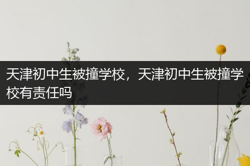 天津初中生被撞学校，天津初中生被撞学校有责任吗