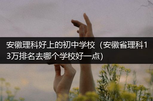 安徽理科好上的初中学校（安徽省理科13万排名去哪个学校好一点）