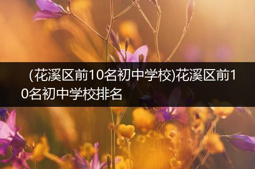 （花溪区前10名初中学校)花溪区前10名初中学校排名