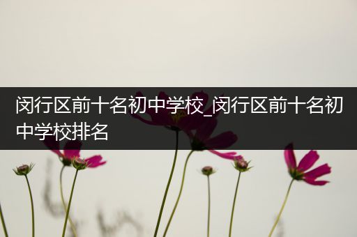 闵行区前十名初中学校_闵行区前十名初中学校排名