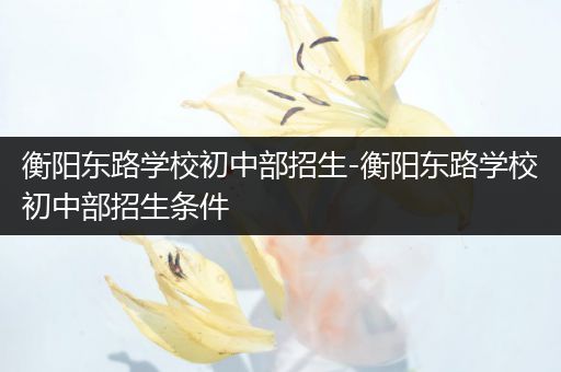 衡阳东路学校初中部招生-衡阳东路学校初中部招生条件