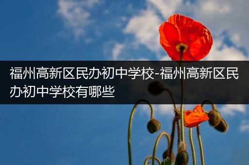 福州高新区民办初中学校-福州高新区民办初中学校有哪些