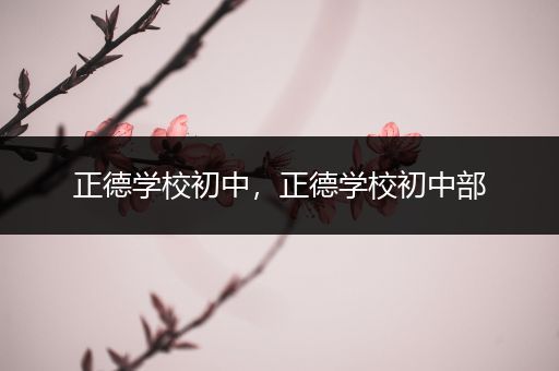 正德学校初中，正德学校初中部