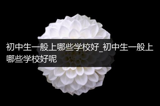 初中生一般上哪些学校好_初中生一般上哪些学校好呢