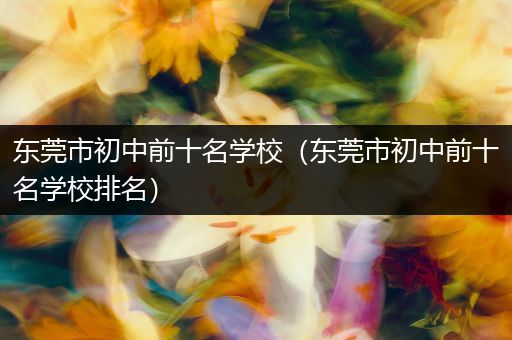 东莞市初中前十名学校（东莞市初中前十名学校排名）