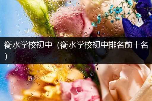 衡水学校初中（衡水学校初中排名前十名）