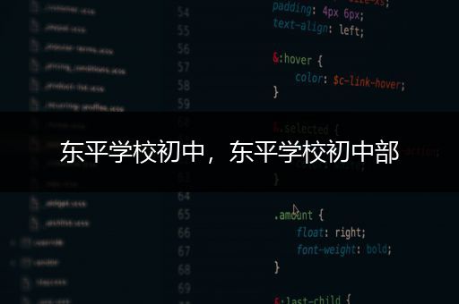 东平学校初中，东平学校初中部